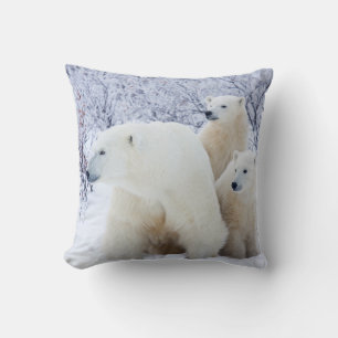 Polar Bears and Two cubs Cushion