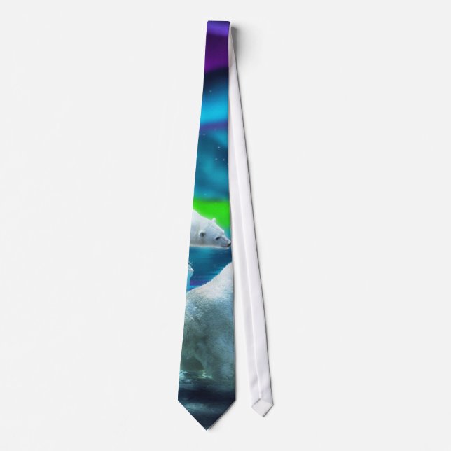 Polar Bears & Arctic Ice with Aurora Wildlife Tie (Front)