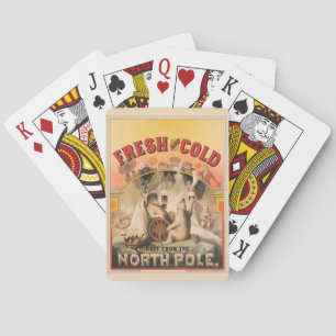 Polar Bears Are Enjoying Mugs Of Lager Beer Playing Cards