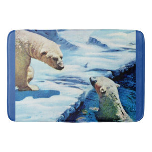 polar bears bath mat
