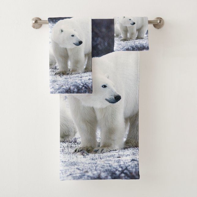 Polar Bears Bathroom Towel Set (Insitu)