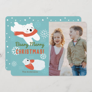 Polar Bears Beary Merry Christmas Photo Card