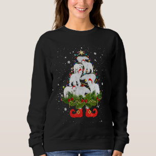 Polar Bears Christmas Tree Lights  Santa Hat Sweatshirt