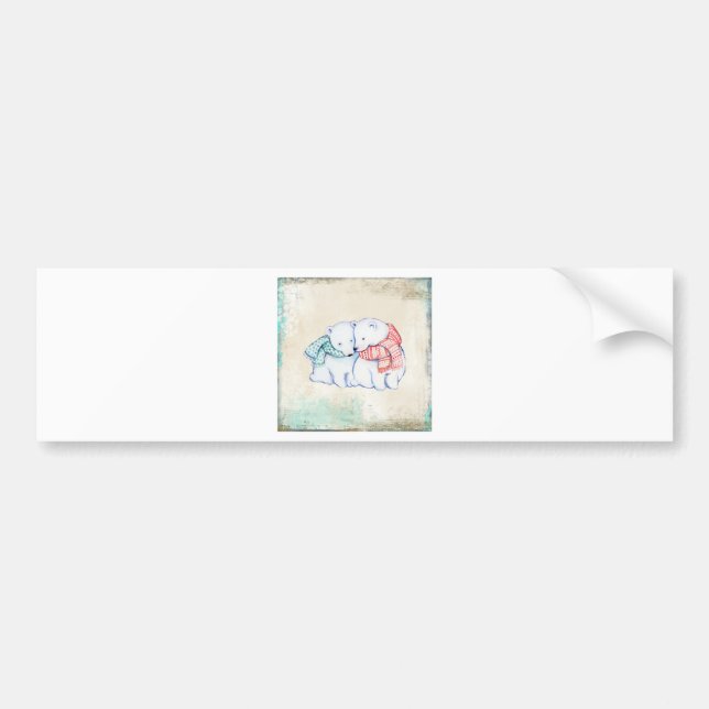 Polar Bears Couple Bumper Sticker (Front)