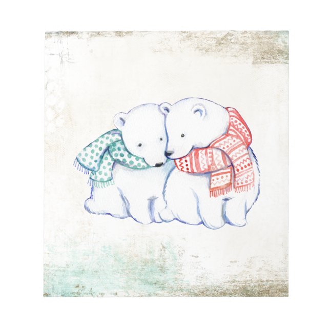 Polar Bears Couple Notepad (Front)