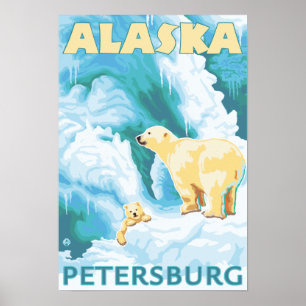 Polar Bears & Cub - Petersburg, Alaska Poster