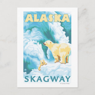 Polar Bears & Cub - Skagway, Alaska Postcard