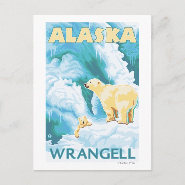 Polar Bears & Cub - Wrangell, Alaska Postcard (Front)