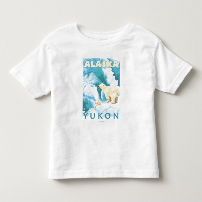 Polar Bears & Cub - Yukon, Alaska Toddler T-Shirt (Front)