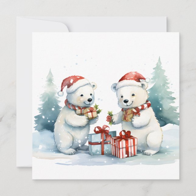 Polar Bears Greeting Card (Front)