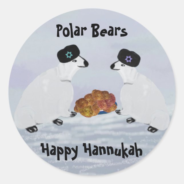 Polar Bears Hannukah Nights Stickers (Front)