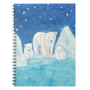 Polar Bears Illustration   Notebook