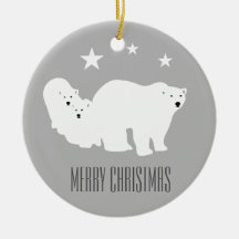Polar Bears Merry Christmas Ornament Decoration