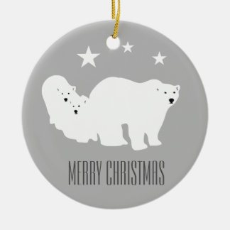 Polar Bears Merry Christmas Ornament Decoration