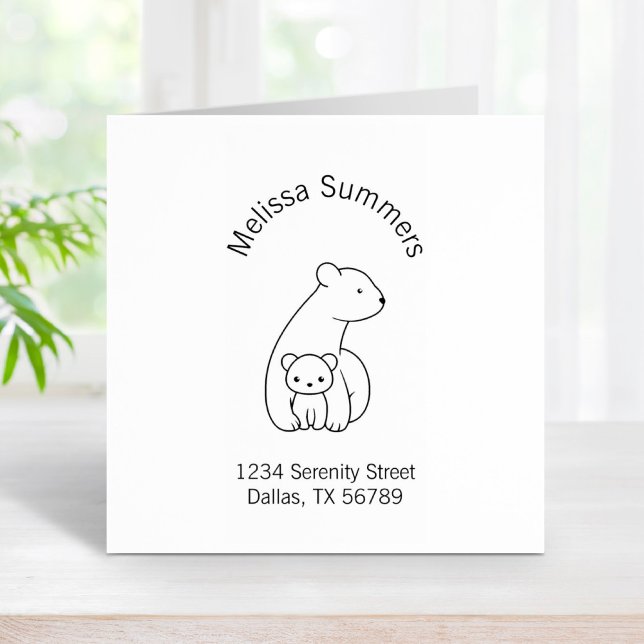 Polar Bears: Mother and Cub Address Rubber Stamp (Creator Uploaded)