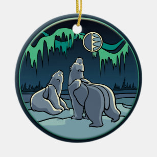 Polar Bears Ornament Personalised Bear Art Gifts