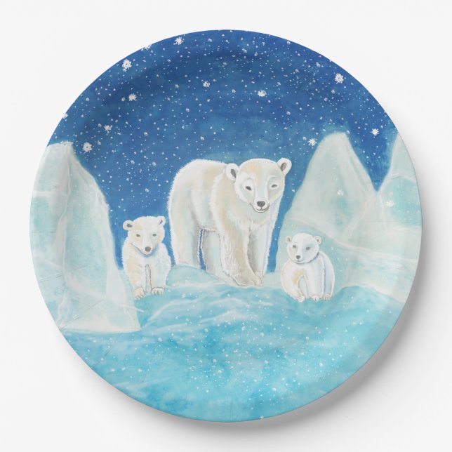 Polar Bears   Paper Plate (Front)