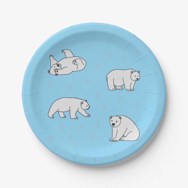 Polar Bears Paper Plate (Front)