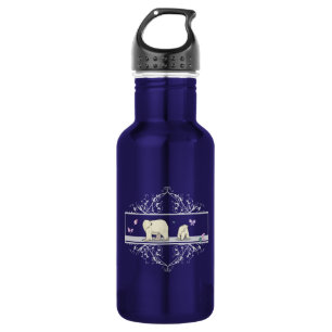 Polar bears- parents and child 532 ml water bottle