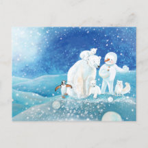 Polar Bears, Polar Fox, Emperor penguin & Snowman 