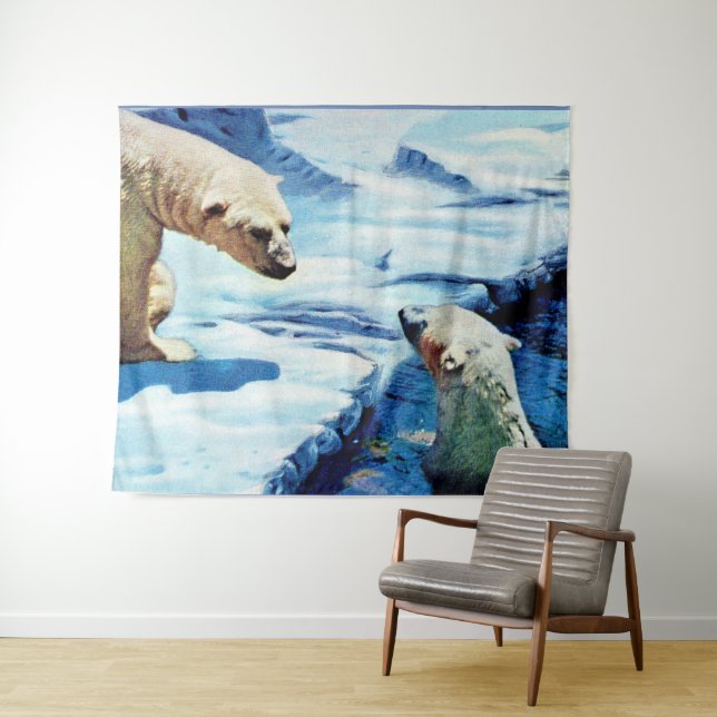 polar bears print tapestry (In Situ (Horizontal))