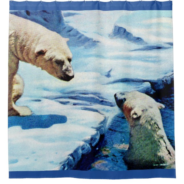 polar bears shower curtain (Front)