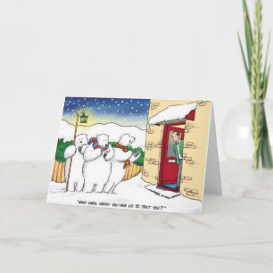 Polar Bears Text Carols Christmas Card
