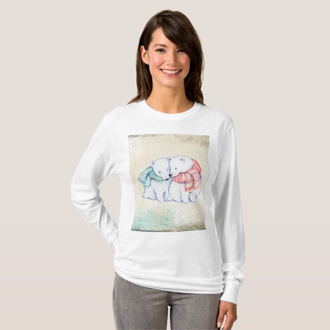 Polar Bears Women's Basic Long Sleeve T-Shirt (Front Full)