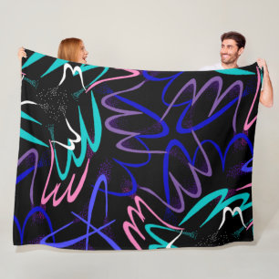 Polar cover Jimette Design white blue turquoise Fleece Blanket