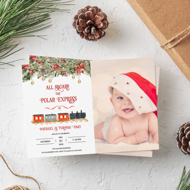Polar Express Magical Photo Birthday Invitation (Creator Uploaded)
