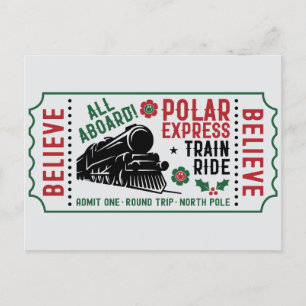 Polar Express Ticket  Holiday Postcard