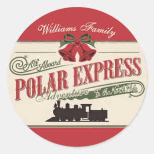 Polar Express Train Adventure Believe In Christmas Classic Round Sticker