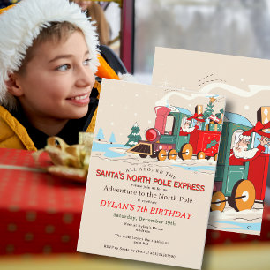 Polar Express Train Kids Birthday Party Adventure Invitation