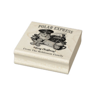 Polar Express Vintage Santa Train Christmas  Rubber Stamp