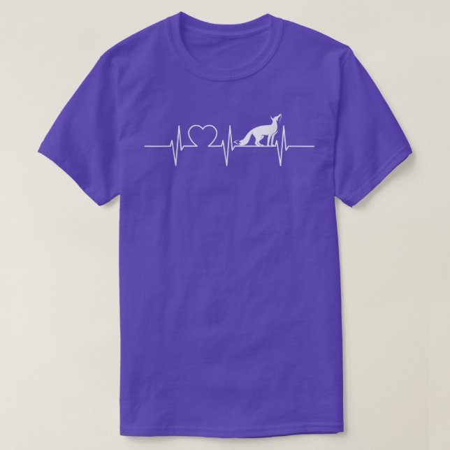 Polar Fox Foxes Fennec Nature Animal Heartbeat Fox T-Shirt (Design Front)