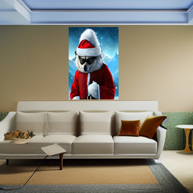 Polar Fox Santa Claus  | AI Art Poster (Creator Uploaded)