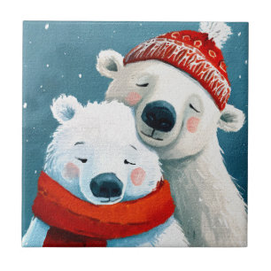 Polar Hugs Ceramic Tile