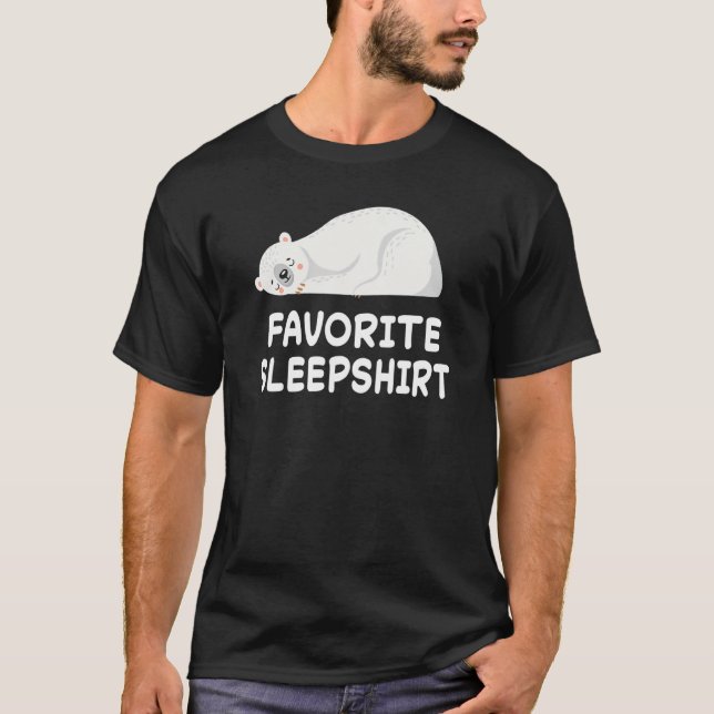 Polar Ice Bear Bears Nap Sleeping Sleep Pajama Nig T-Shirt (Front)