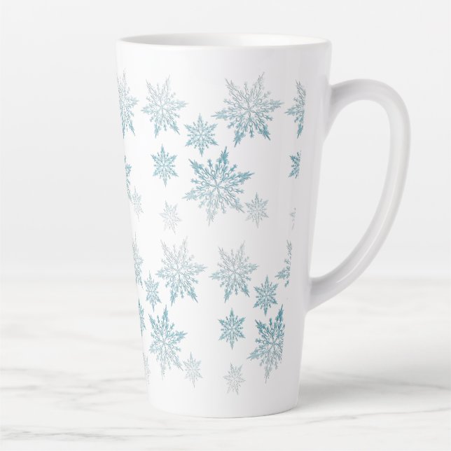 Polar Ice Snowflakes Latte Mug (Right)