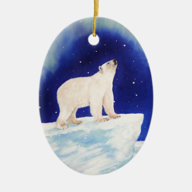 Polar Lights Ceramic Ornament (Front)