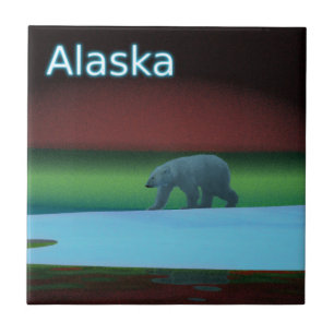 Polar Lights Polar Bear Ceramic Tile