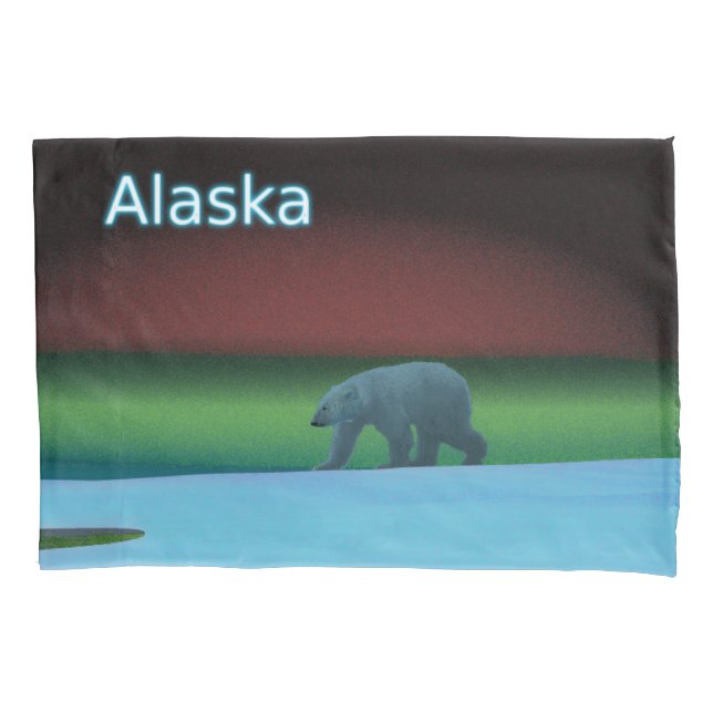 Polar Lights Polar Bear Pillowcase (Front)
