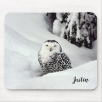Polar Owl Themed Mouse Pad