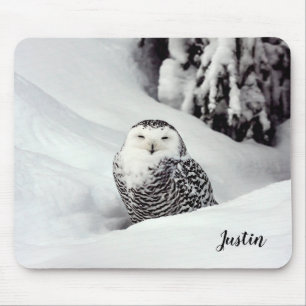 Polar Owl Themed Mouse Pad
