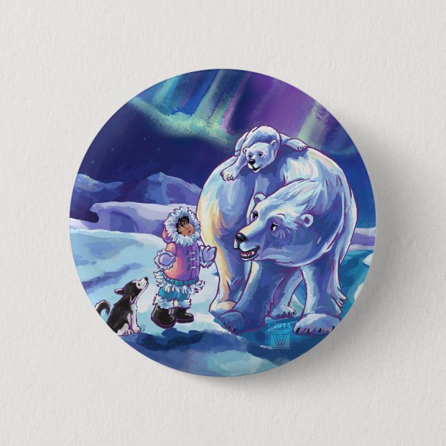 Polar Pals 6 Cm Round Badge (Front)
