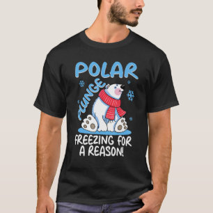 Polar Plunge Freezing For A Reason Cool Polar Bear T-Shirt