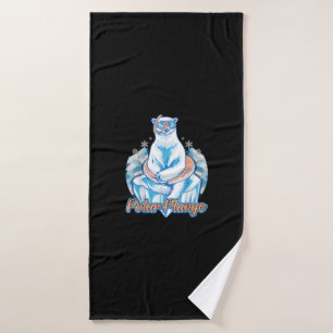 Polar Plunge Ice Jump Funny Polar Bear Winter Swim Bath Towel