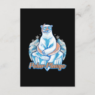 Polar Plunge Ice Jump Funny Polar Bear Winter Swim Enclosure Card