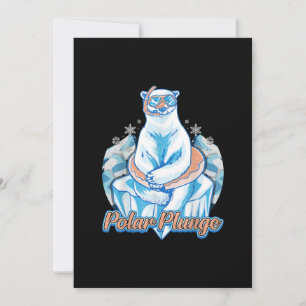 Polar Plunge Ice Jump Funny Polar Bear Winter Swim Holiday Card