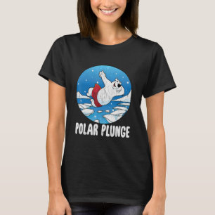 Polar Plunge Ice Jump Funny Polar Bear Winter Swim T-Shirt
